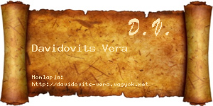 Davidovits Vera névjegykártya